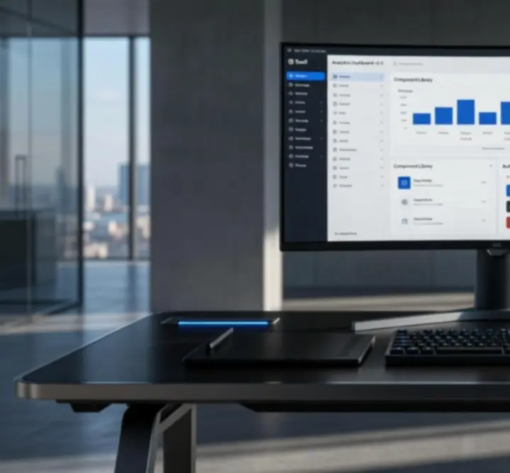 Design workspace showcasing visual brand system development with color palettes and typography
